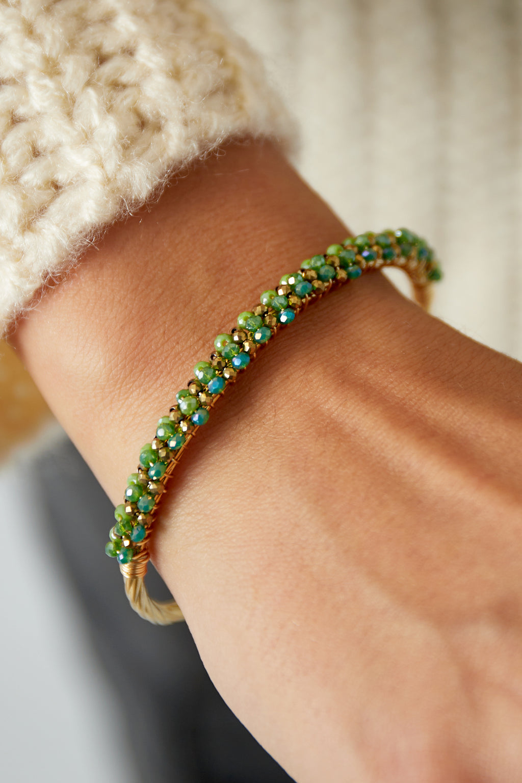 Bead fiesta armband - zwart & grijs