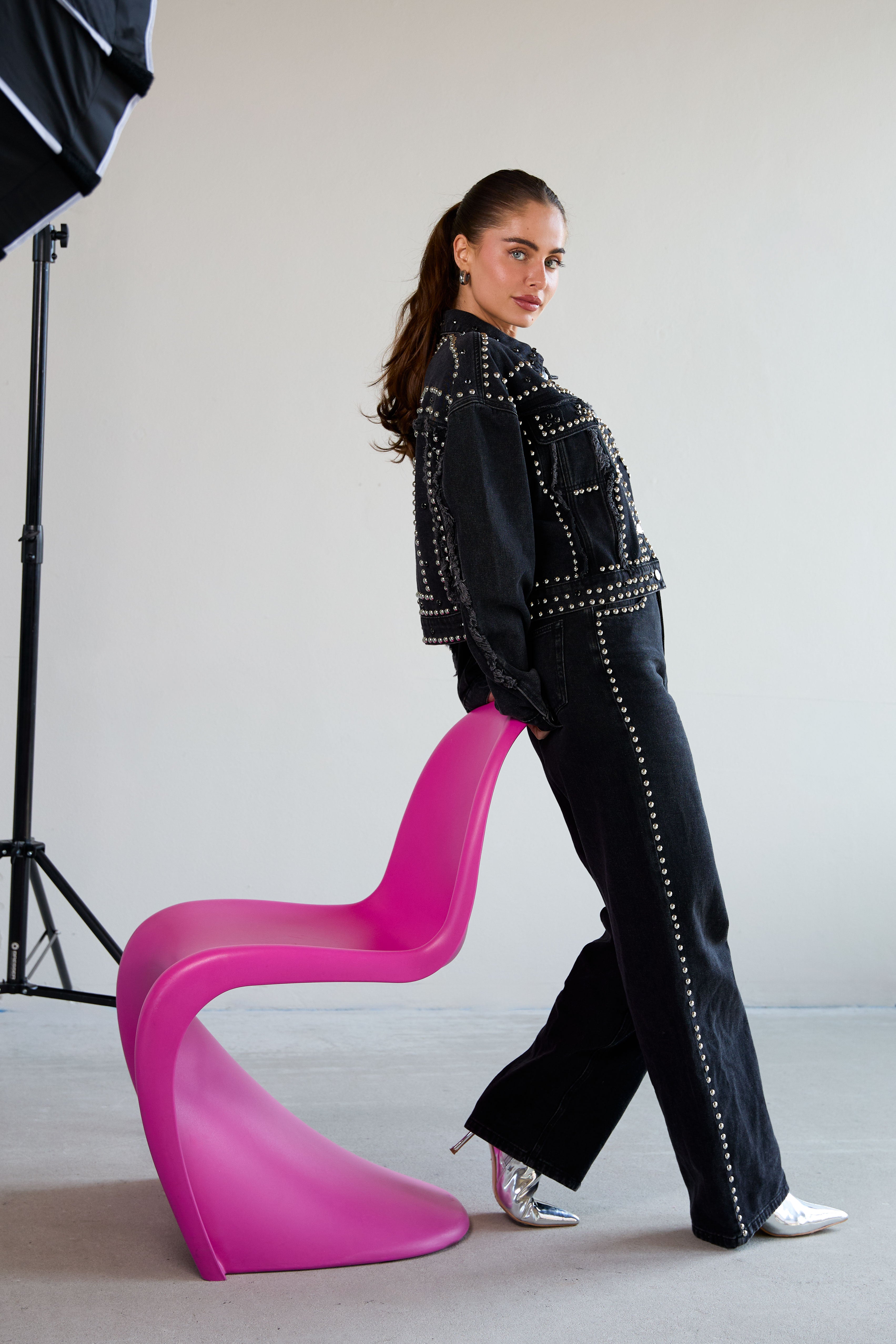 Geweven Katoen Vrouwen Rechte Broek Straat Effen Kleur