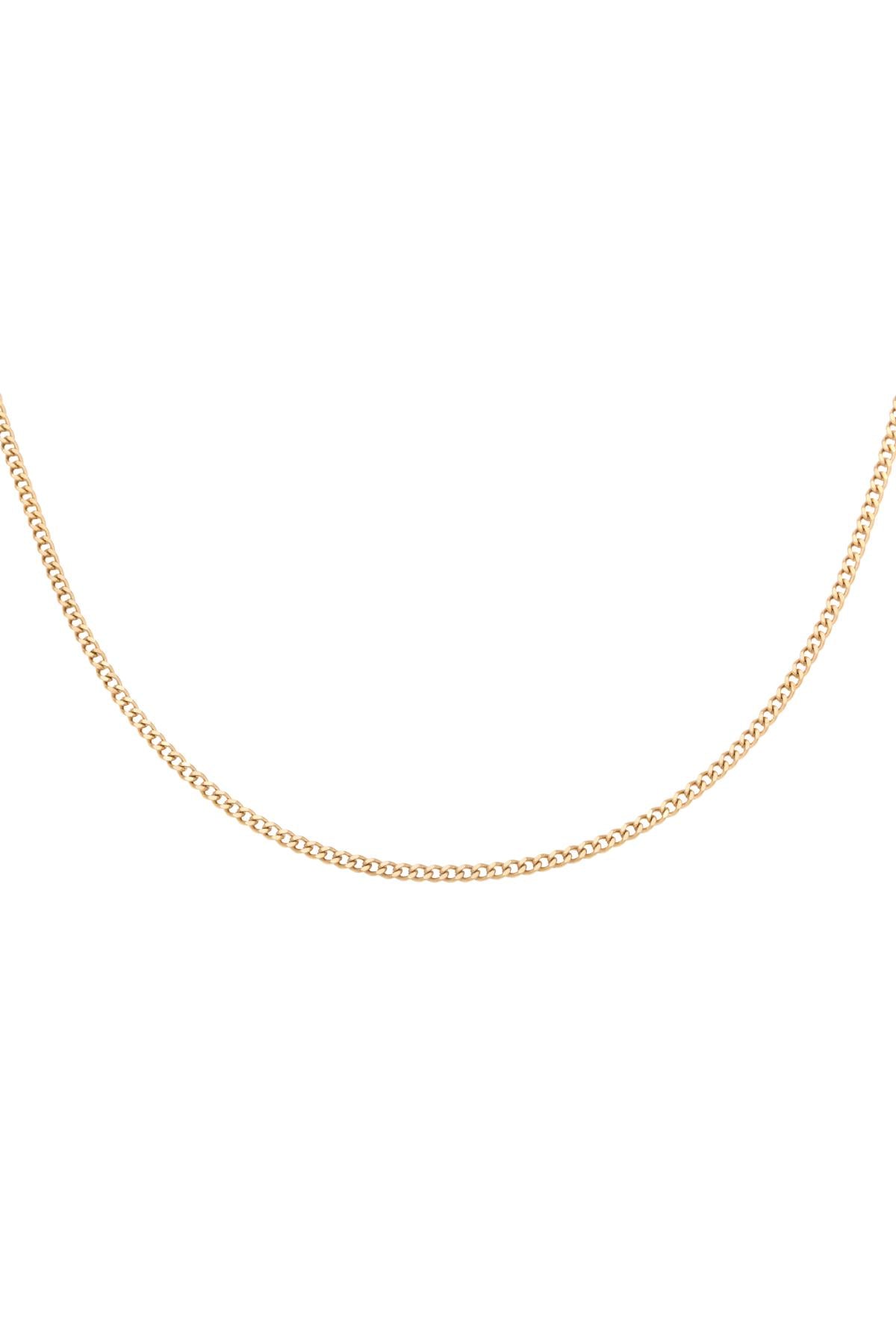Necklace Tiny Plain Chains Gold Color Stainless Steel