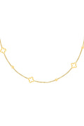Ketting open klavers Goud kleur Stainless Steel