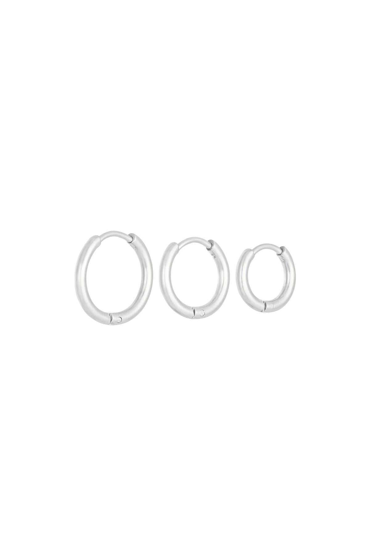 Oorbellen Set Little Hoops Zilver Stainless Steel
