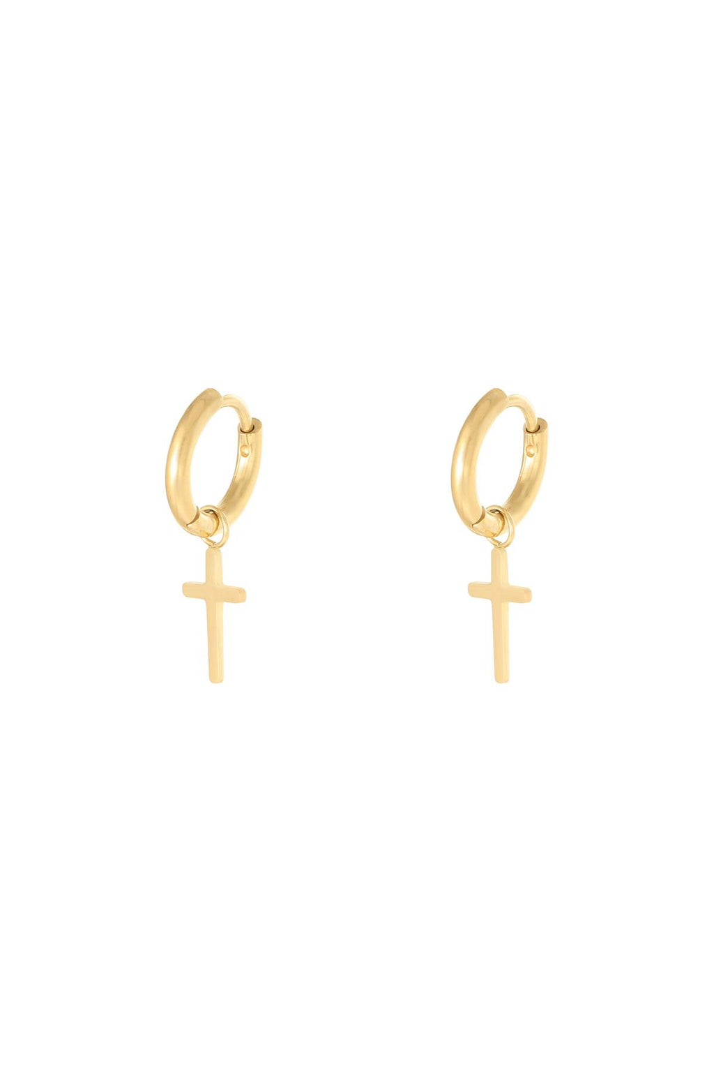 Earrings Faith Silver Color Stainless Steel