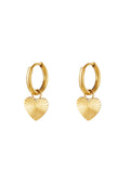 RVS oorbellen hart Goud kleur Stainless Steel