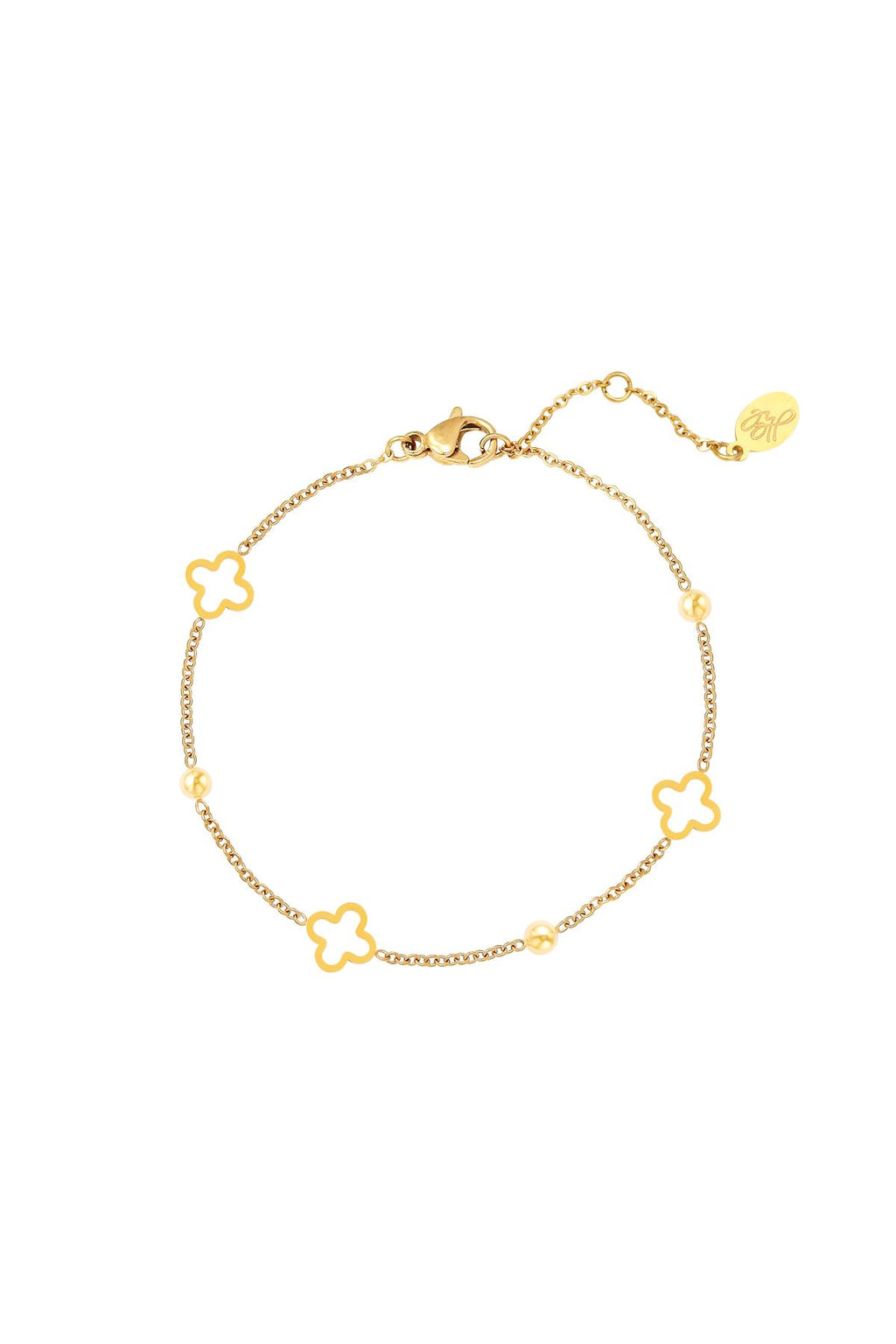 Armband open klavers Zilver Stainless Steel