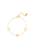 Armband klavertjes Goud kleur Stainless Steel