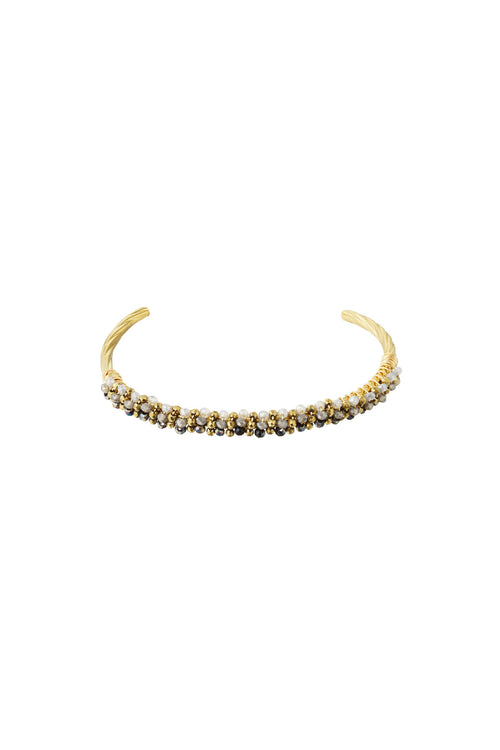 Bead fiesta armband - zwart & grijs