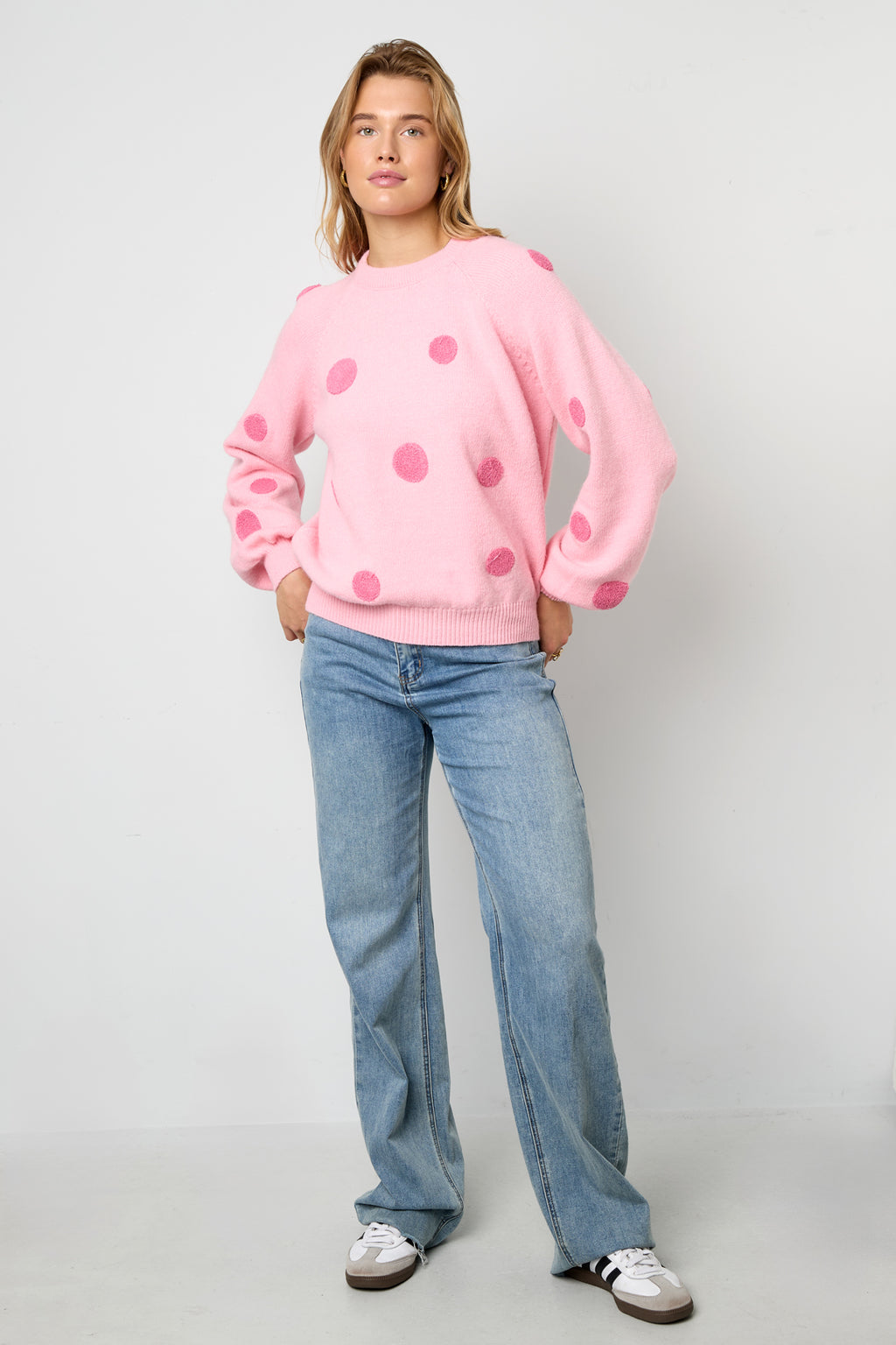 Polyestervezel (polyester) Gebreide truien Stippen Casual Herfst/Winterkleding