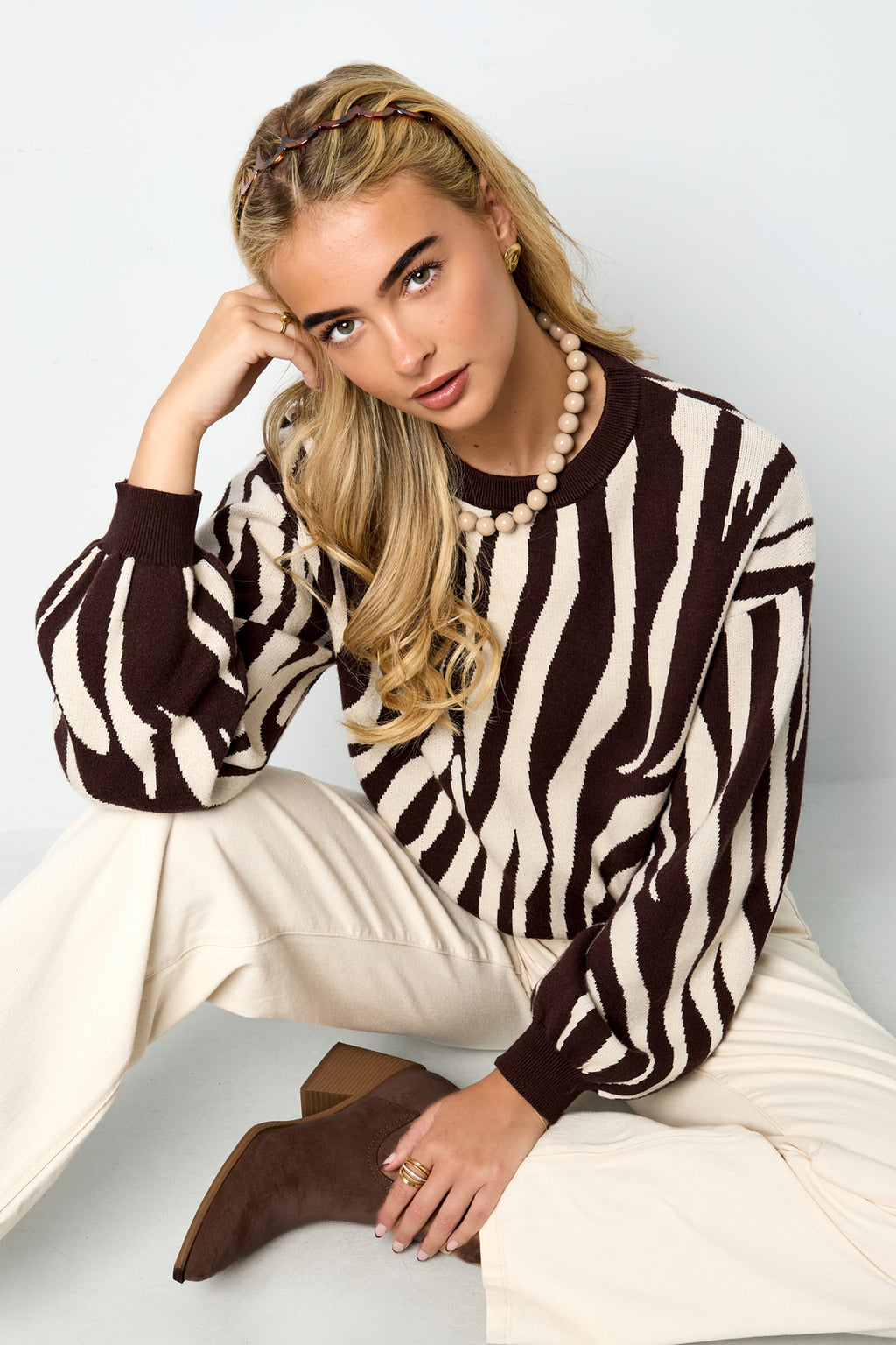 Gebreide truien Zebrastrepen Casual herfst/winterkleding