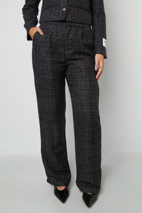 Polyestervezel (polyester) Rechte broek Geruit Elegante herfst/winterkleding