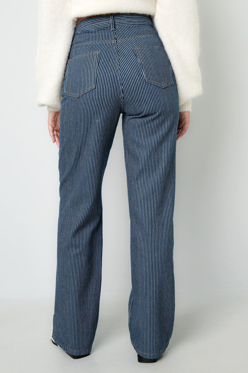 Katoenen denim broeken strepen casual alle pasvormen kleding