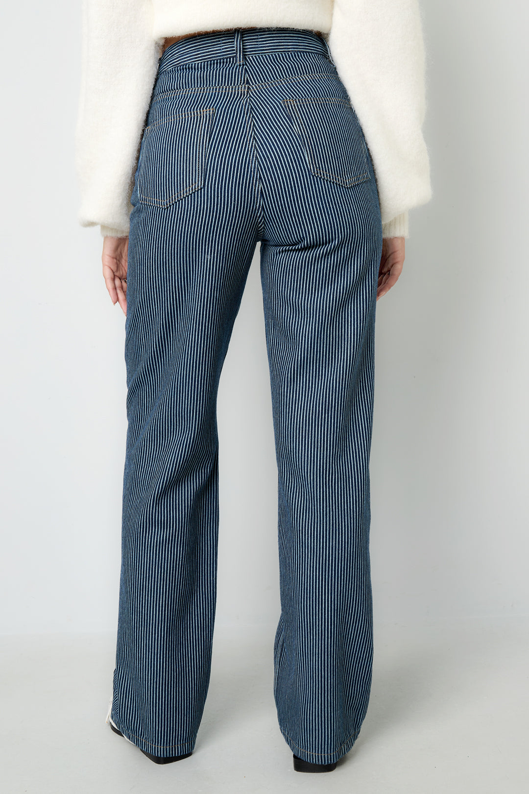 Katoenen denim broeken strepen casual alle pasvormen kleding
