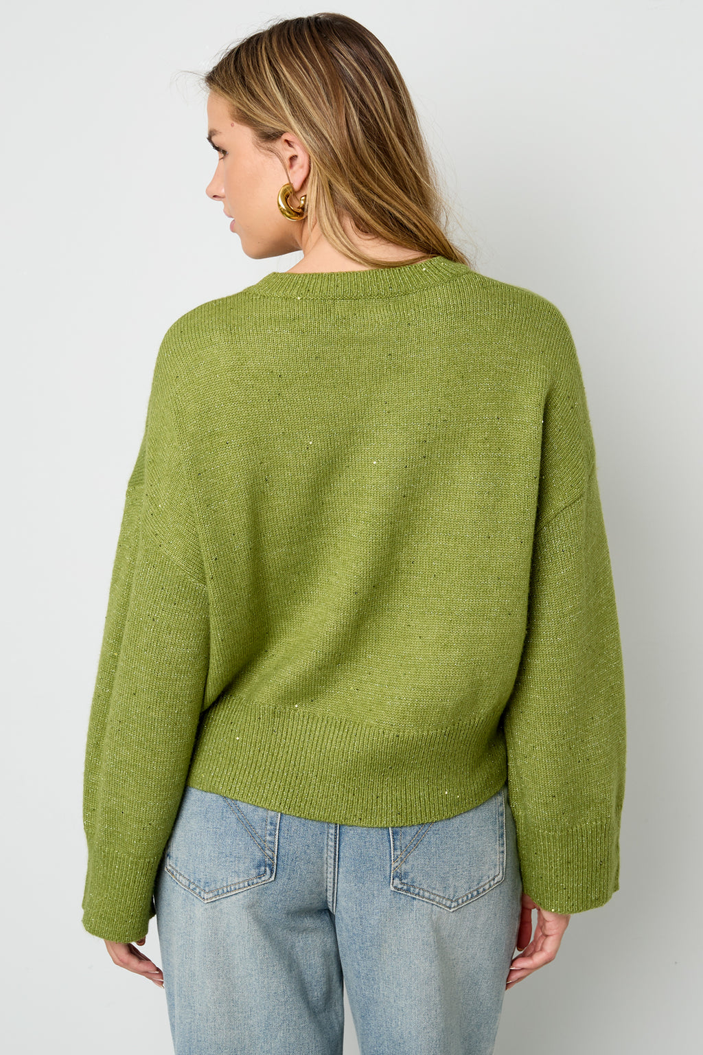 Glinsterende gebreide trui