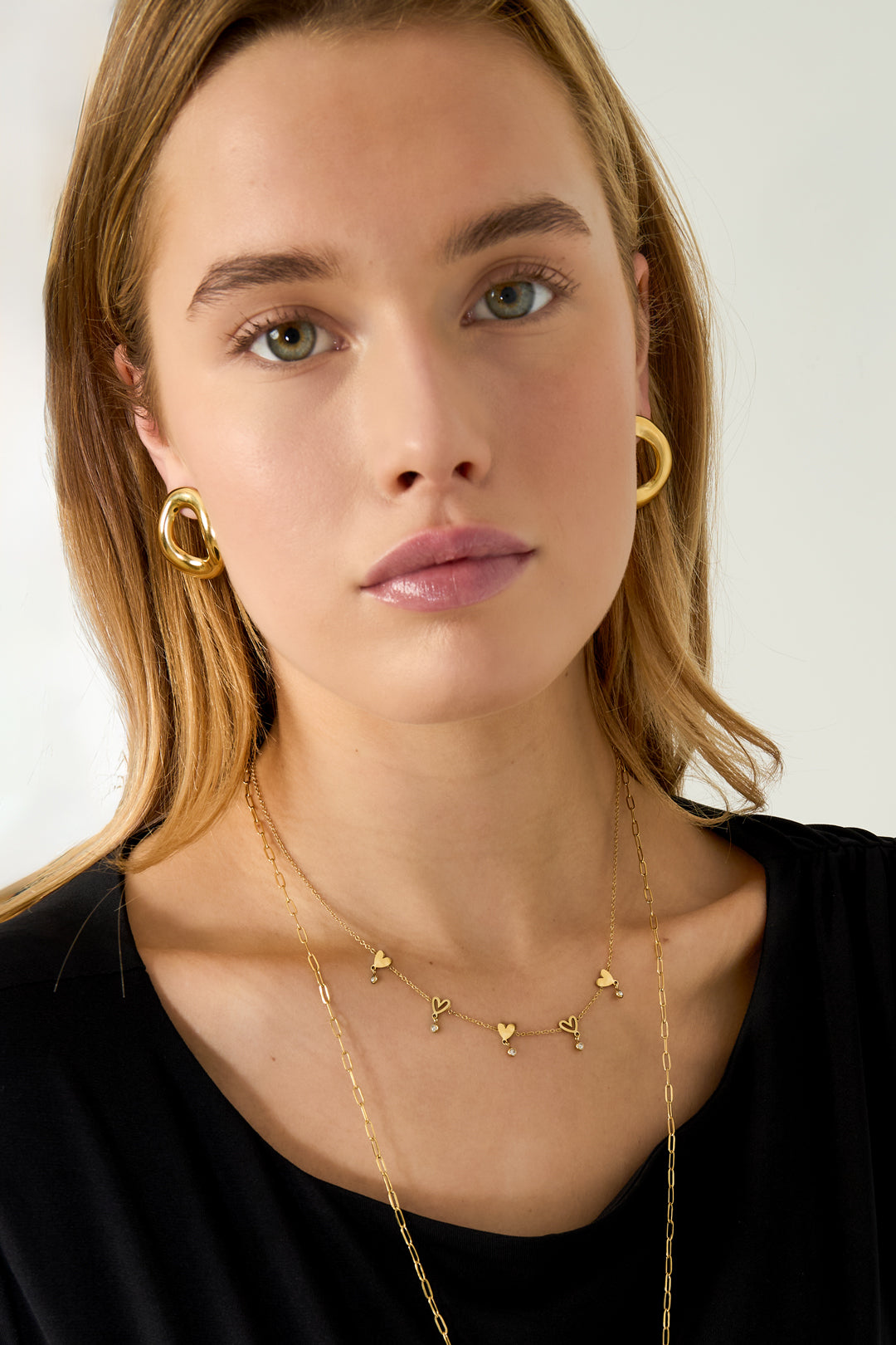 Roestvrijstalen kettingen met hart, casual, dagelijks, eenvoudig, serie, damessieraden