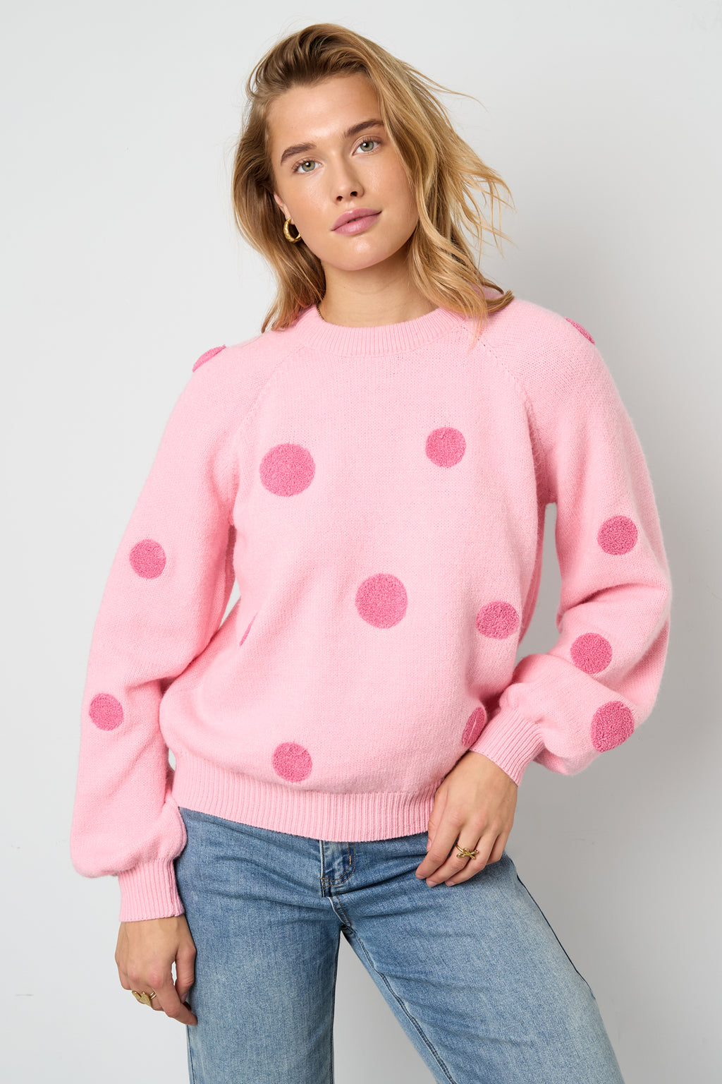Polyestervezel (polyester) Gebreide truien Stippen Casual Herfst/Winterkleding