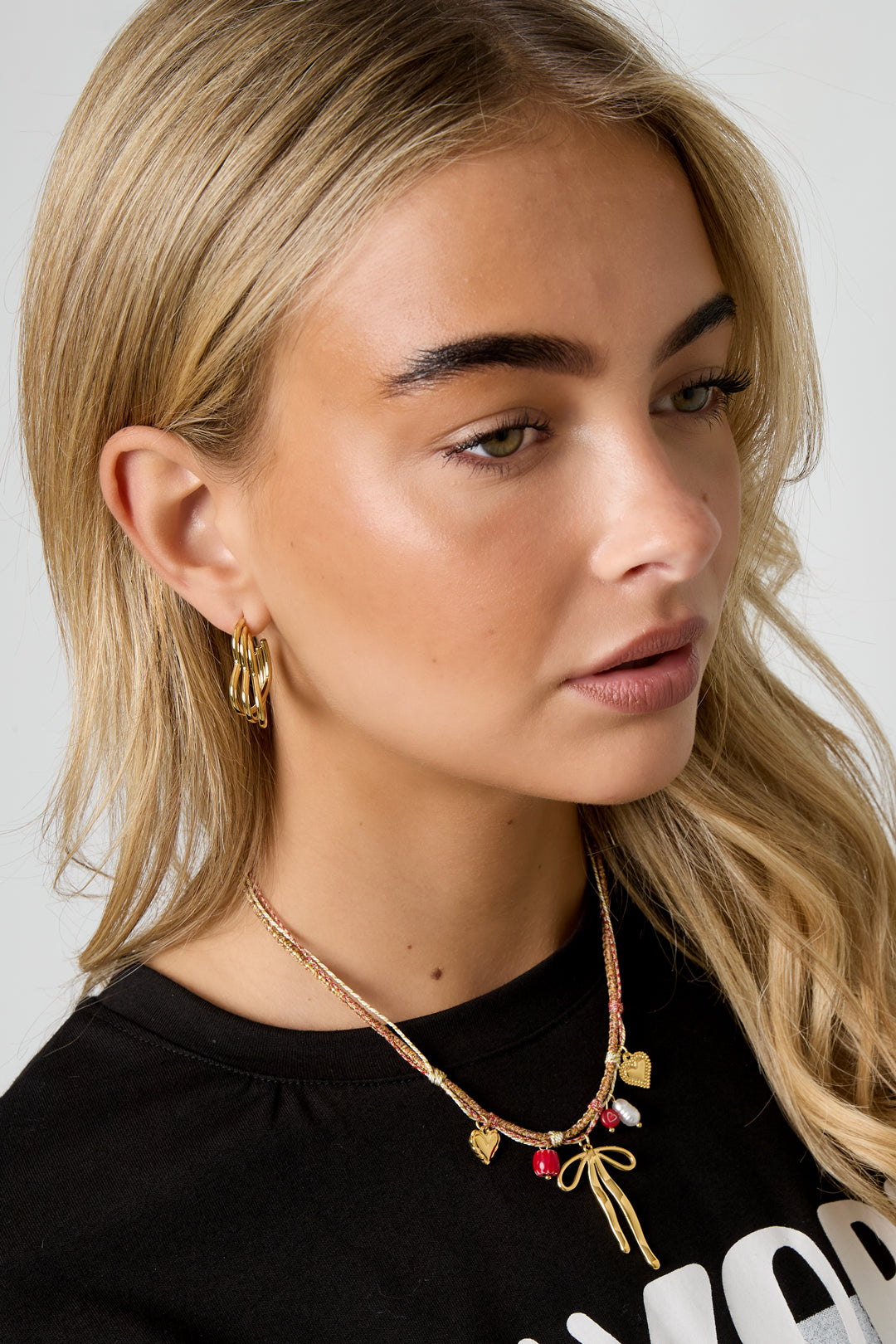 Roestvrijstalen hangerkettingen met strikknoop, casual, dagelijks, eenvoudig, serie, damessieraden