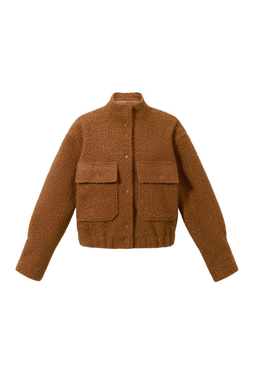 Boucle bomber jas
